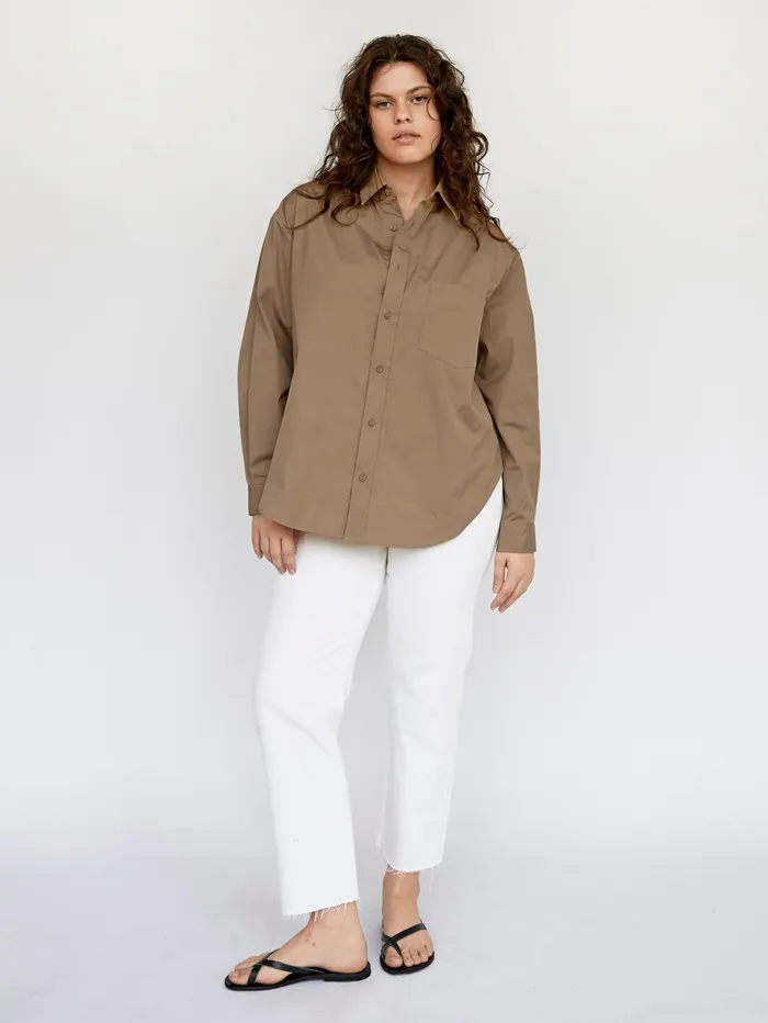 Women Matteau 8211 Tan Classic Pocket Shirt The UNDONE Tops