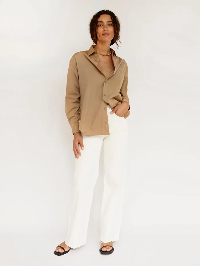 Women Matteau 8211 Tan Classic Pocket Shirt The UNDONE Tops