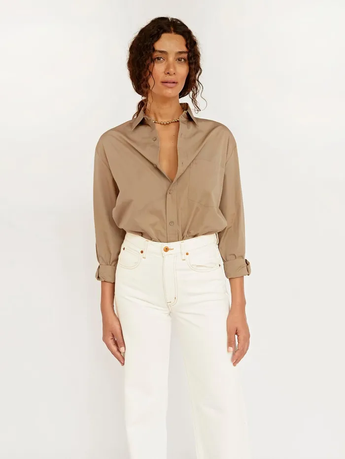 Women Matteau 8211 Tan Classic Pocket Shirt The UNDONE Tops