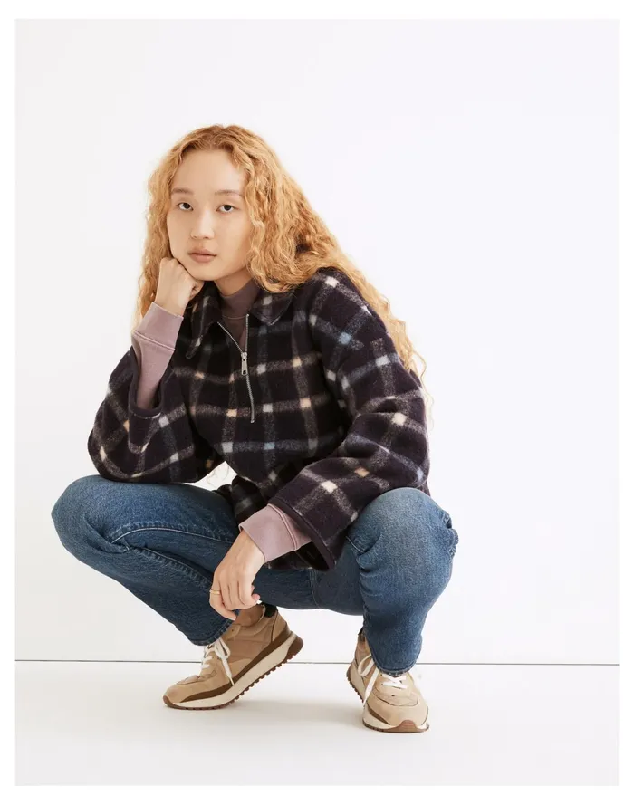 Women Meadowland Jacket Crushed Blackberry Madewell Sweatshirts and Sweatpants