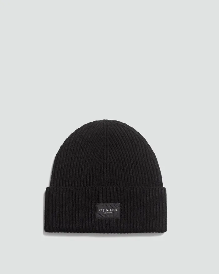 WomenMen Rag and Bone Hats Blake Beanie Black