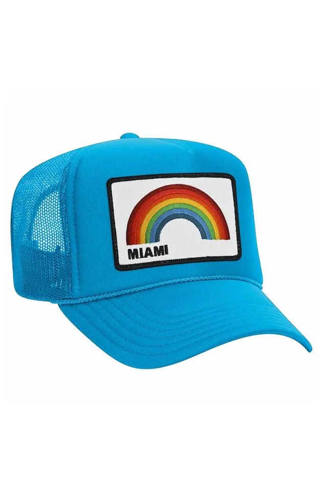 Women MIAMI RAINBOW TRUCKER HAT Aviator Nation TruckerHats Women MIAMI RAINBOW TRUCKER HAT Aviator Nation TruckerHats