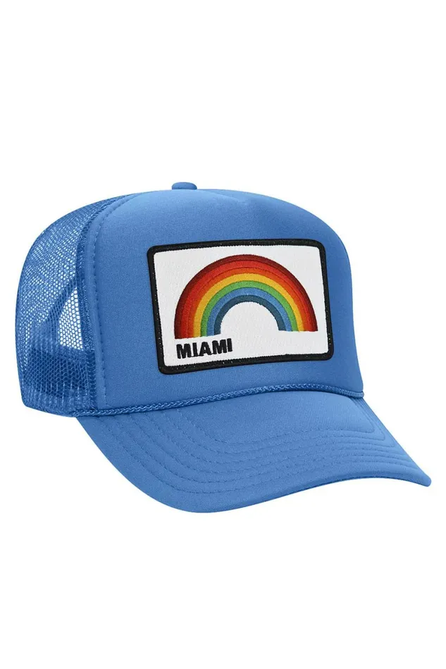 Women MIAMI RAINBOW TRUCKER HAT Aviator Nation TruckerHats Women MIAMI RAINBOW TRUCKER HAT Aviator Nation TruckerHats