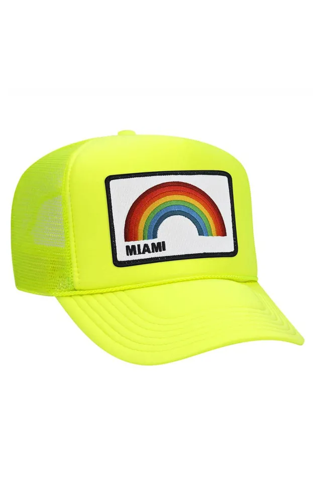 Women MIAMI RAINBOW TRUCKER HAT Aviator Nation TruckerHats Women MIAMI RAINBOW TRUCKER HAT Aviator Nation TruckerHats