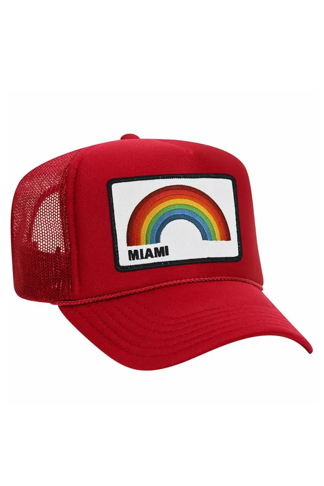 Women MIAMI RAINBOW TRUCKER HAT Aviator Nation TruckerHats Women MIAMI RAINBOW TRUCKER HAT Aviator Nation TruckerHats