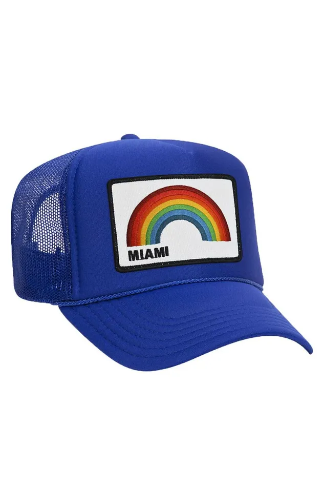 Women MIAMI RAINBOW TRUCKER HAT Aviator Nation TruckerHats Women MIAMI RAINBOW TRUCKER HAT Aviator Nation TruckerHats