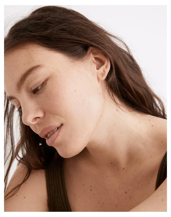 Women Mojave Daisy Stud Earrings Vintage Gold Madewell Earrings Women Mojave Daisy Stud Earrings Vintage Gold Madewell Earrings