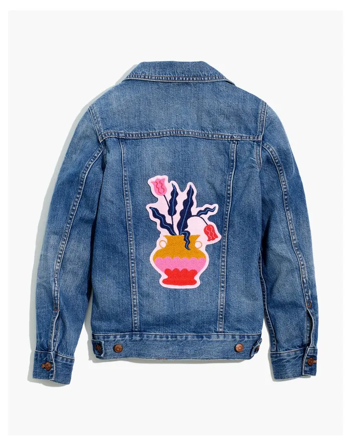 Women Monique Aimee Chain Stitched Tulip Back Patch Multi Madewell Jackets Women Monique Aimee Chain Stitched Tulip Back Patch Multi Madewell Jackets