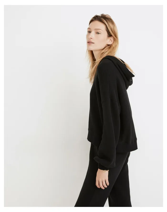 Women MWL Airyterry Hoodie Sweatshirt True Black Madewell MWL Athleisure Women MWL Airyterry Hoodie Sweatshirt True Black Madewell MWL Athleisure