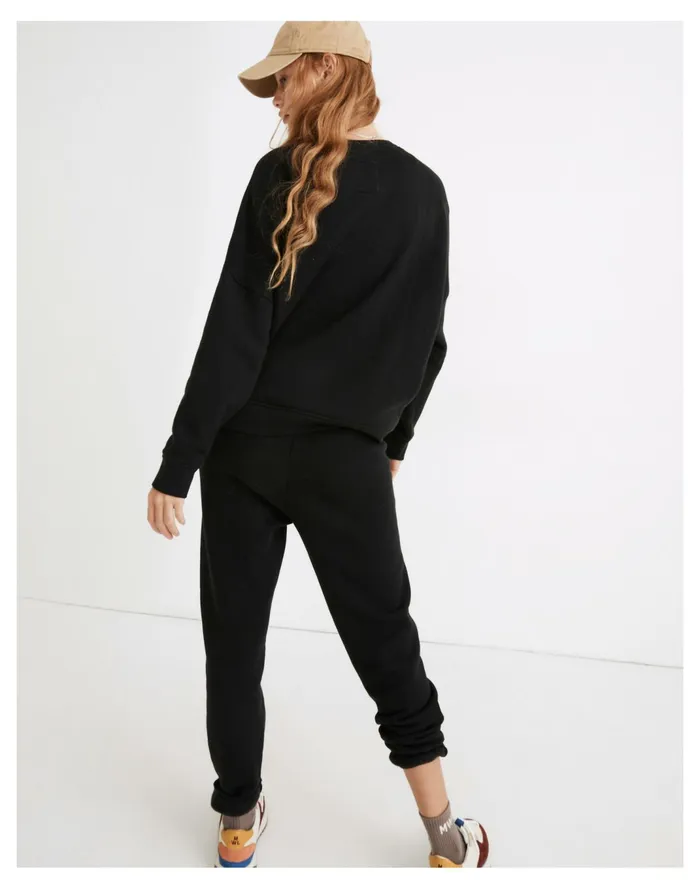 Women MWL Betterterry Crewneck Sweatshirt True Black Madewell MWL Athleisure Women MWL Betterterry Crewneck Sweatshirt True Black Madewell MWL Athleisure