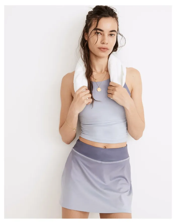 Women MWL Flex Cutout Back Tank In Ombr Print Dusty Orchid Madewell Activewear