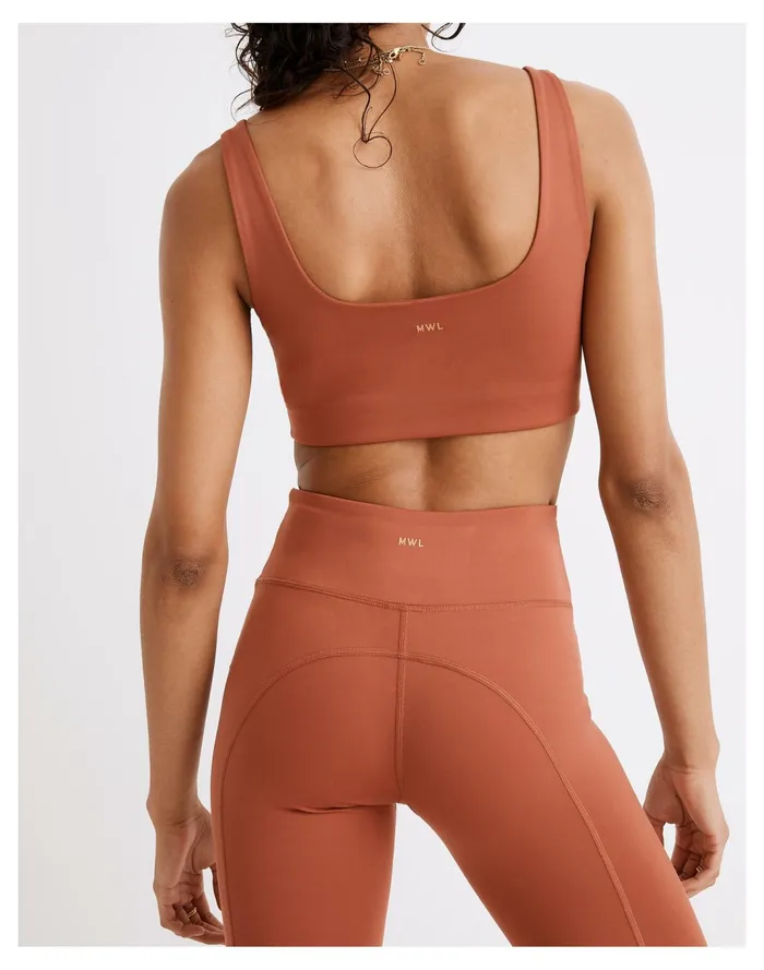 Women MWL Flex Square Neck Sports Bra Weathered Brick Madewell Activewear Women MWL Flex Square Neck Sports Bra Weathered Brick Madewell Activewear