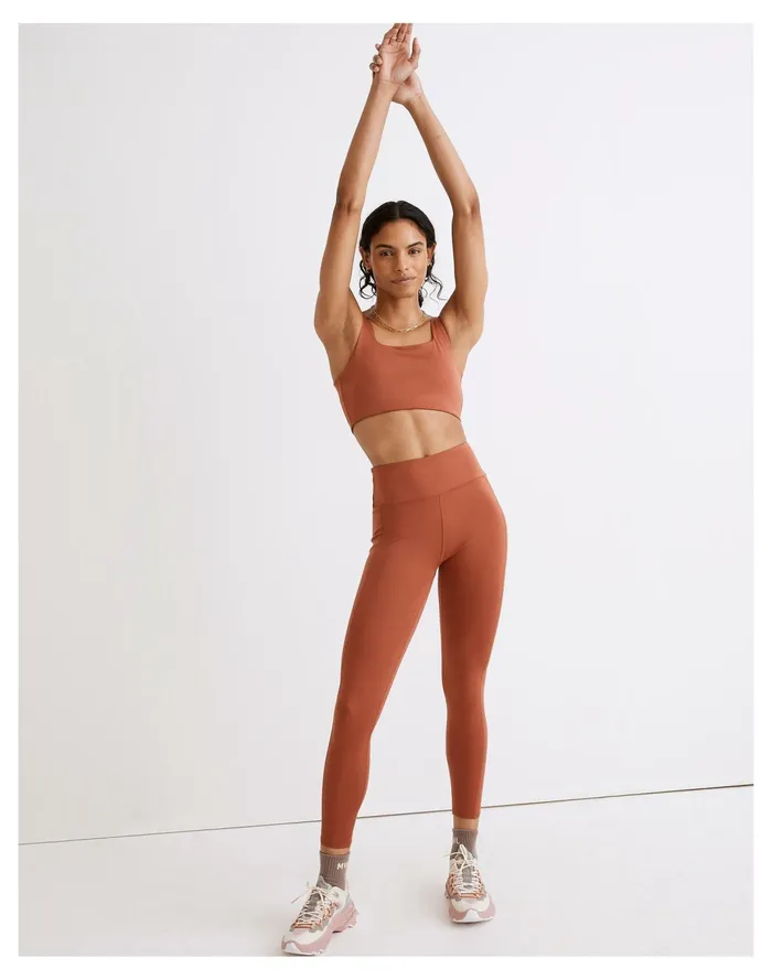 Women MWL Flex Square Neck Sports Bra Weathered Brick Madewell Activewear Women MWL Flex Square Neck Sports Bra Weathered Brick Madewell Activewear