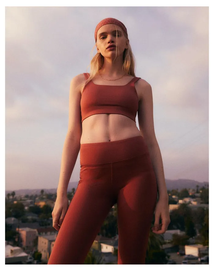 Women MWL Flex Square Neck Sports Bra Weathered Brick Madewell Activewear Women MWL Flex Square Neck Sports Bra Weathered Brick Madewell Activewear
