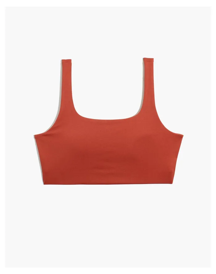 Women MWL Flex Square Neck Sports Bra Weathered Brick Madewell Activewear Women MWL Flex Square Neck Sports Bra Weathered Brick Madewell Activewear
