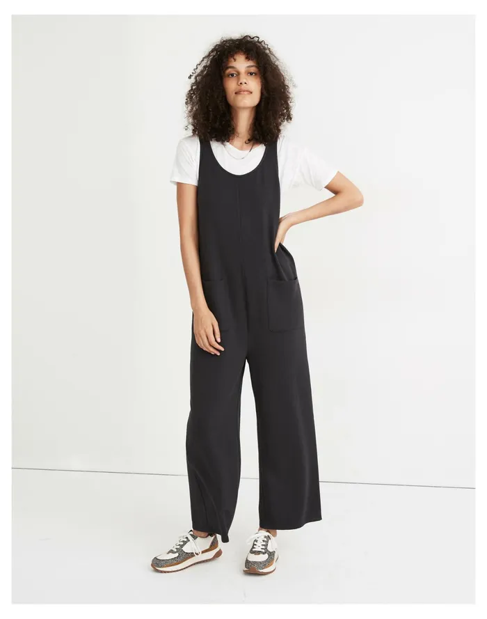 Women MWL Superbrushed Pull On Jumpsuit Black Coal Madewell MWL Athleisure Women MWL Superbrushed Pull On Jumpsuit Black Coal Madewell MWL Athleisure