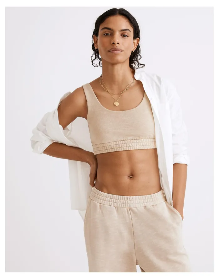 Women MWL Sweatshirt Bralette Dried Flax Madewell MWL Athleisure