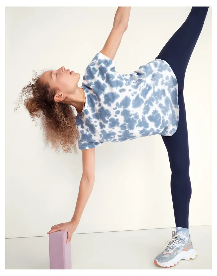 Women MWL Tie Dye Seamed Tee Americana Blue Madewell Activewear Women MWL Tie Dye Seamed Tee Americana Blue Madewell Activewear