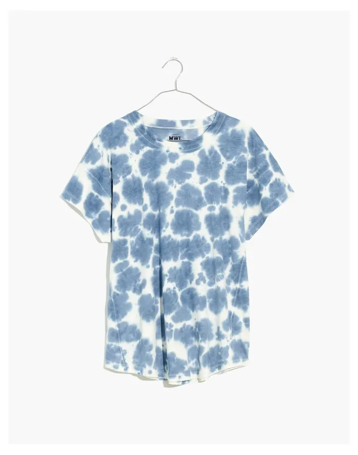 Women MWL Tie Dye Seamed Tee Americana Blue Madewell Activewear Women MWL Tie Dye Seamed Tee Americana Blue Madewell Activewear