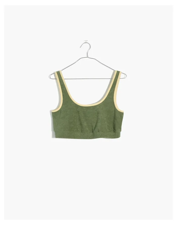 Women MWL Towel Terry Sweatshirt Bralette Faded Palm Madewell Tees Women MWL Towel Terry Sweatshirt Bralette Faded Palm Madewell Tees