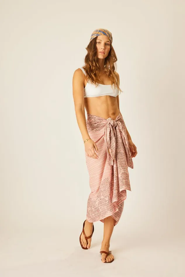 Women Natalie Martin Bottoms Sarong Batik Chrysanthemum Clay