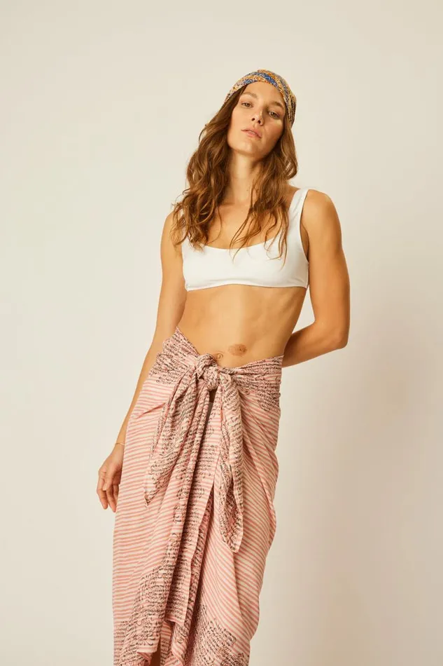 Women Natalie Martin Bottoms Sarong Batik Chrysanthemum Clay