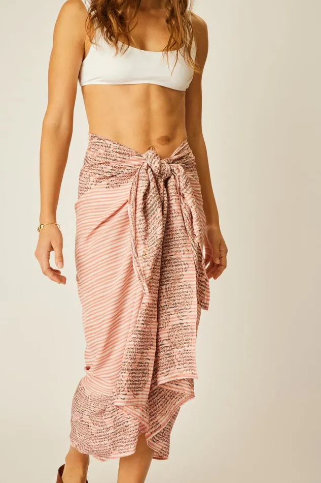 Women Natalie Martin Bottoms Sarong Batik Chrysanthemum Clay