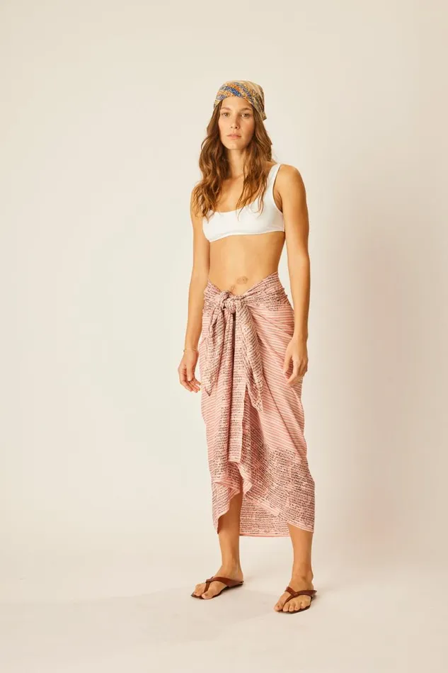 Women Natalie Martin Bottoms Sarong Batik Chrysanthemum Clay