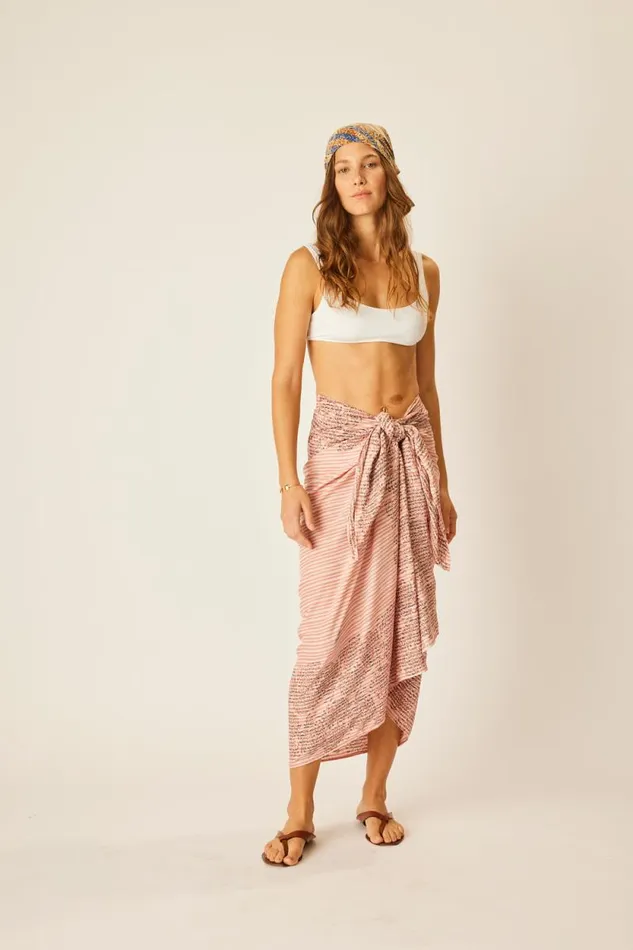 Women Natalie Martin Bottoms Sarong Batik Chrysanthemum Clay