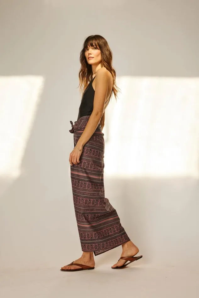Women Natalie Martin Bottoms Sarong Paisley Stripe Heather