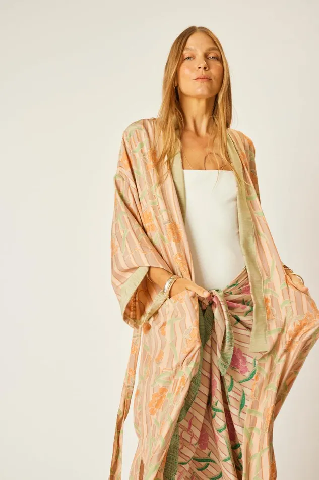 Women Natalie Martin Coverups Diane Long Robe Chamomile Apricot