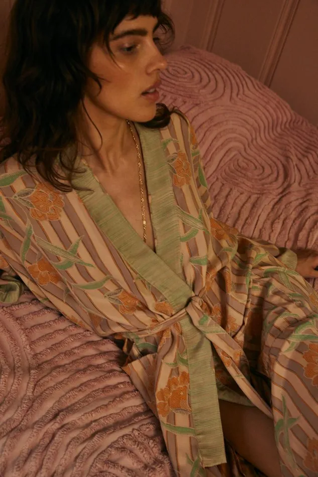 Women Natalie Martin Coverups Diane Long Robe Chamomile Apricot