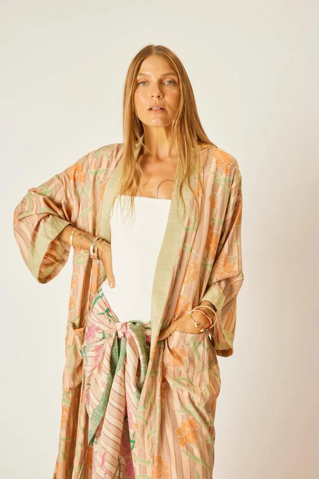 Women Natalie Martin Coverups Diane Long Robe Chamomile Apricot