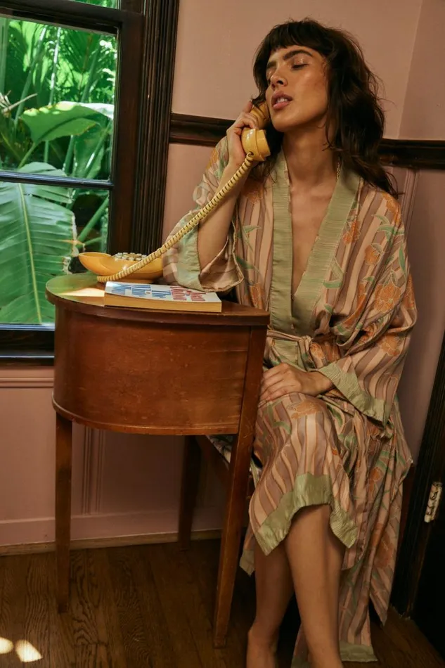 Women Natalie Martin Coverups Diane Long Robe Chamomile Apricot