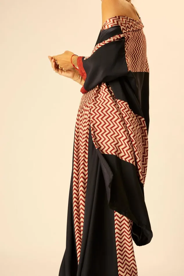 Women Natalie Martin Coverups Lennon Kimono Block Zigzag Noire