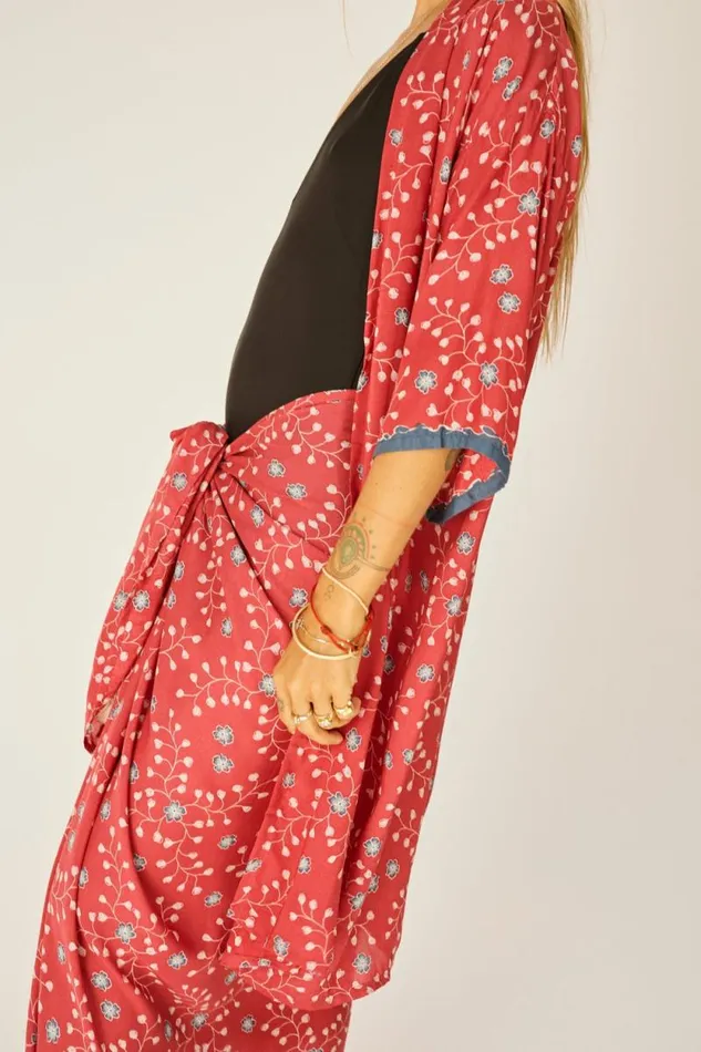 Women Natalie Martin Coverups Lennon Kimono Pinwheel Barn Red