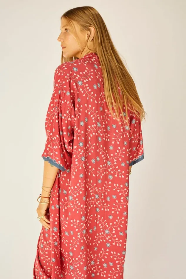 Women Natalie Martin Coverups Lennon Kimono Pinwheel Barn Red