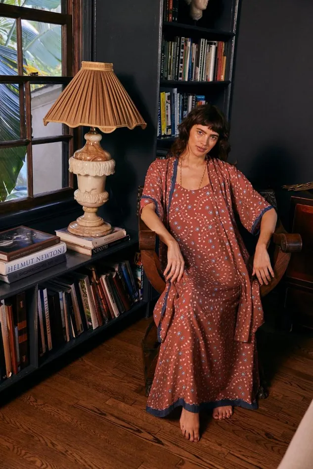 Women Natalie Martin Coverups Lennon Kimono Pinwheel Barn Red