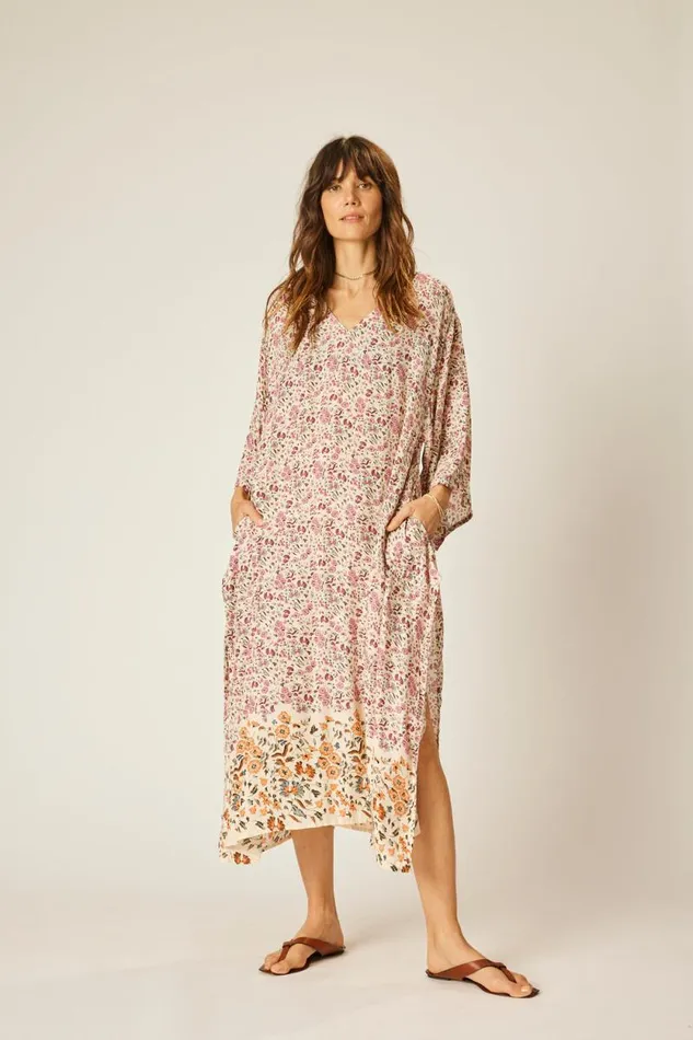 Women Natalie Martin Coverups Marin Dress With Sash Petite Fleur Rose