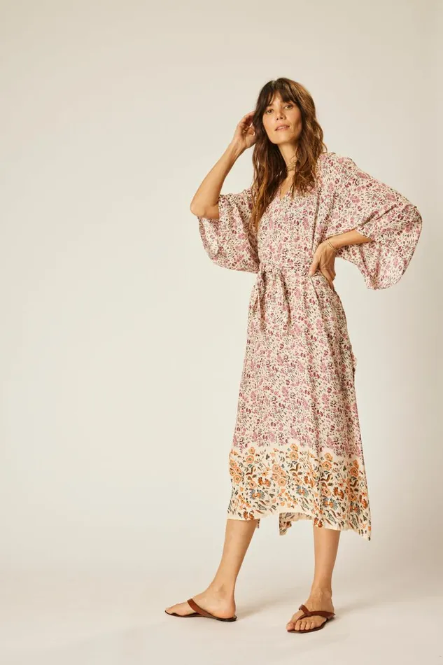 Women Natalie Martin Coverups Marin Dress With Sash Petite Fleur Rose