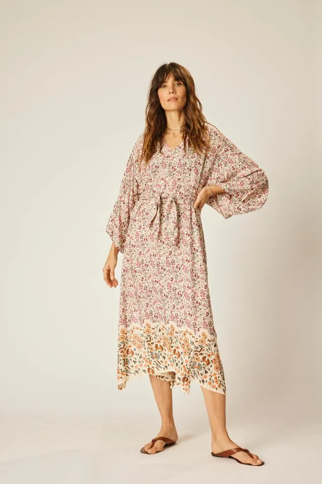 Women Natalie Martin Coverups Marin Dress With Sash Petite Fleur Rose