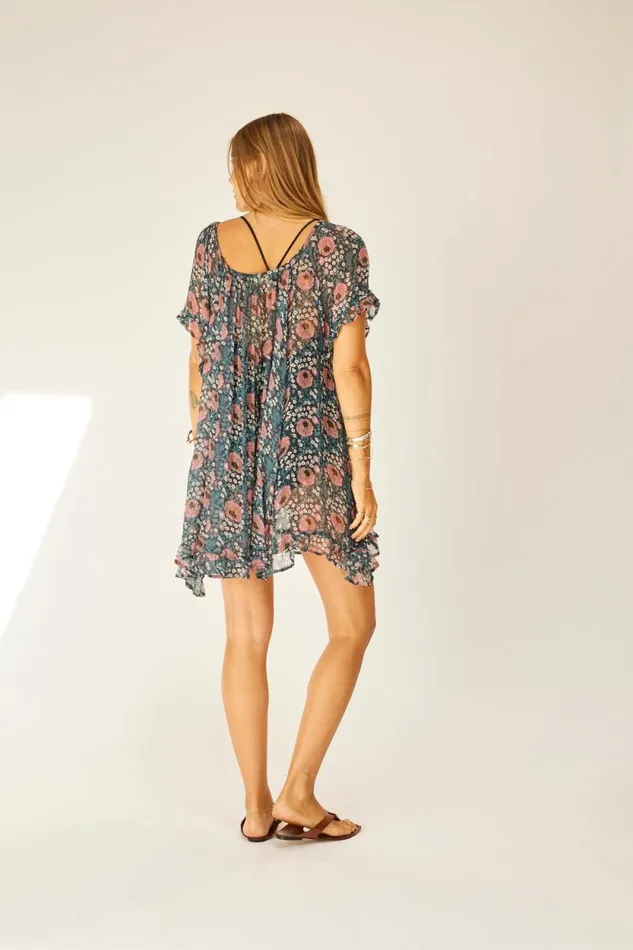 Women Natalie Martin Coverups Marina Dress Vintage Flowers Indigo