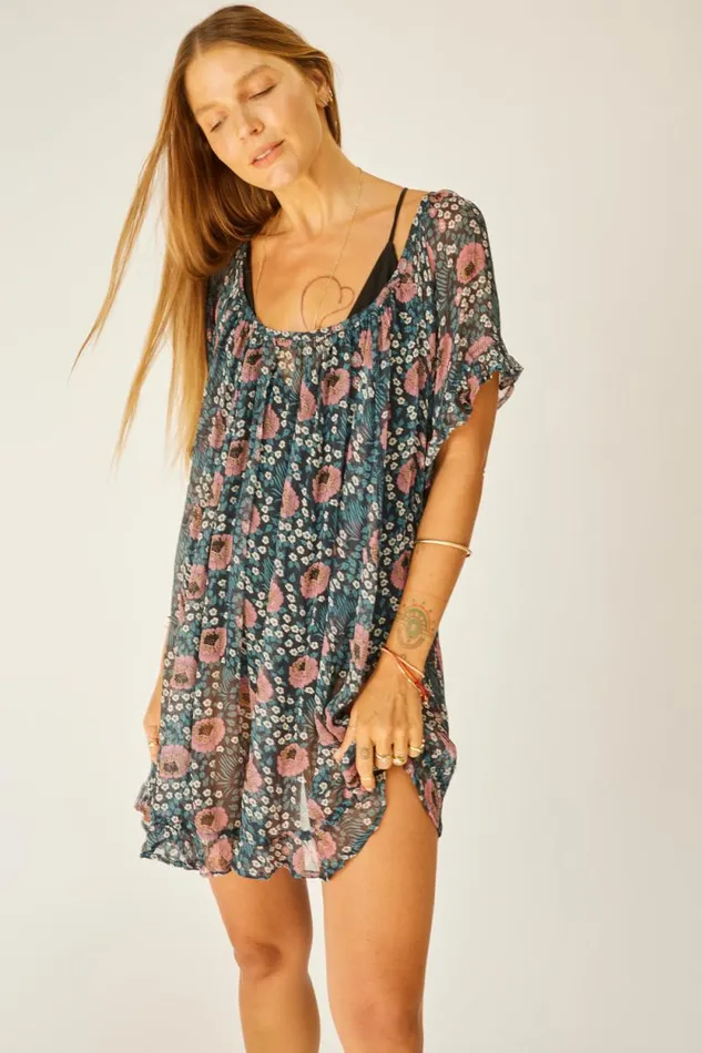 Women Natalie Martin Coverups Marina Dress Vintage Flowers Indigo