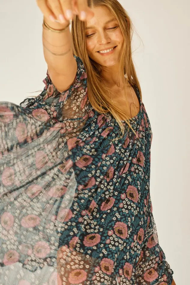 Women Natalie Martin Coverups Marina Dress Vintage Flowers Indigo