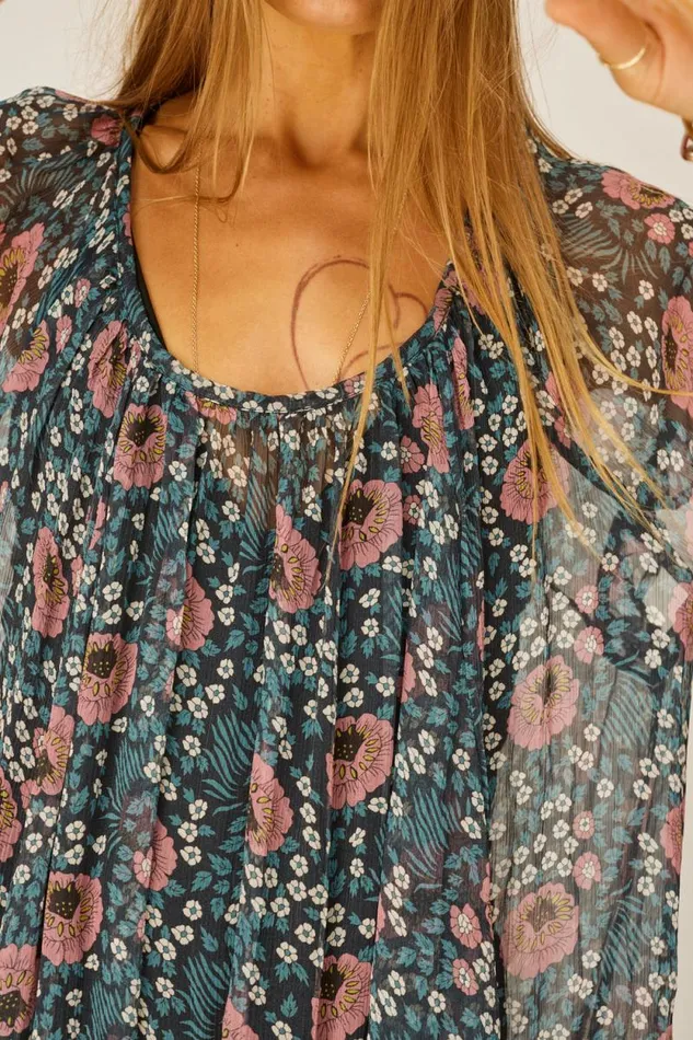 Women Natalie Martin Coverups Marina Dress Vintage Flowers Indigo