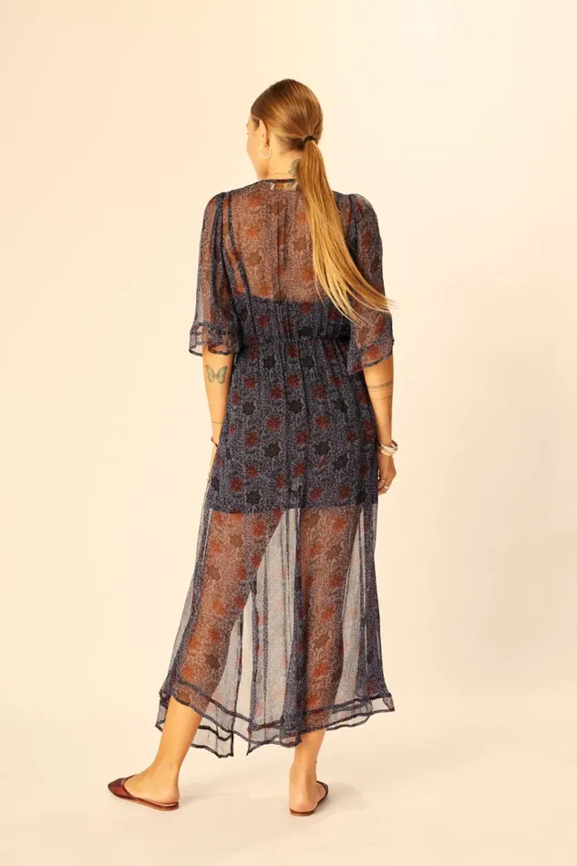 Women Natalie Martin Dresses Coco Maxi Snowflake Steel Blue