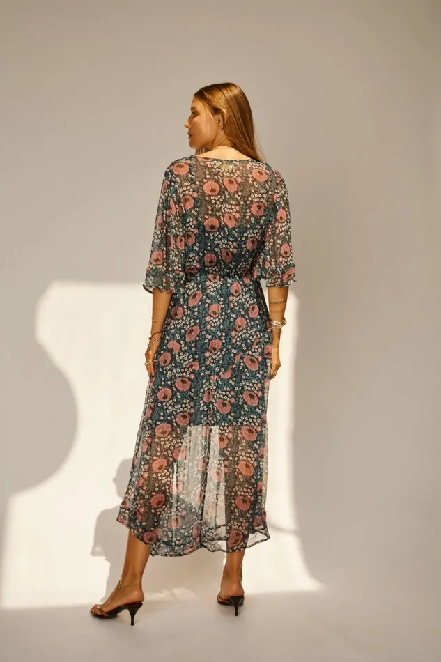 Women Natalie Martin Dresses Coco Maxi Vintage Flowers Indigo