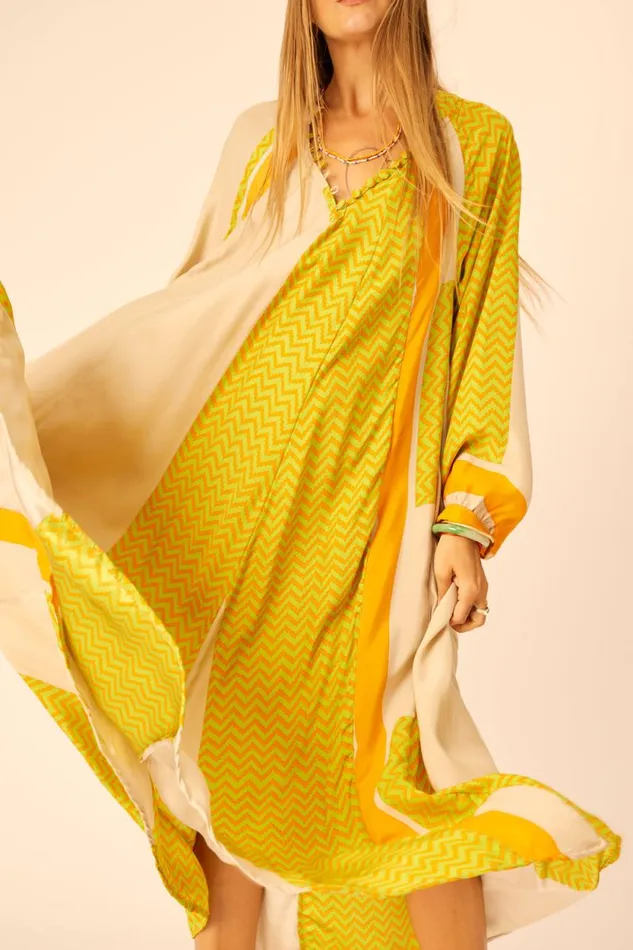 Women Natalie Martin Dresses Fiore Maxi Block Zigzag Tangerine