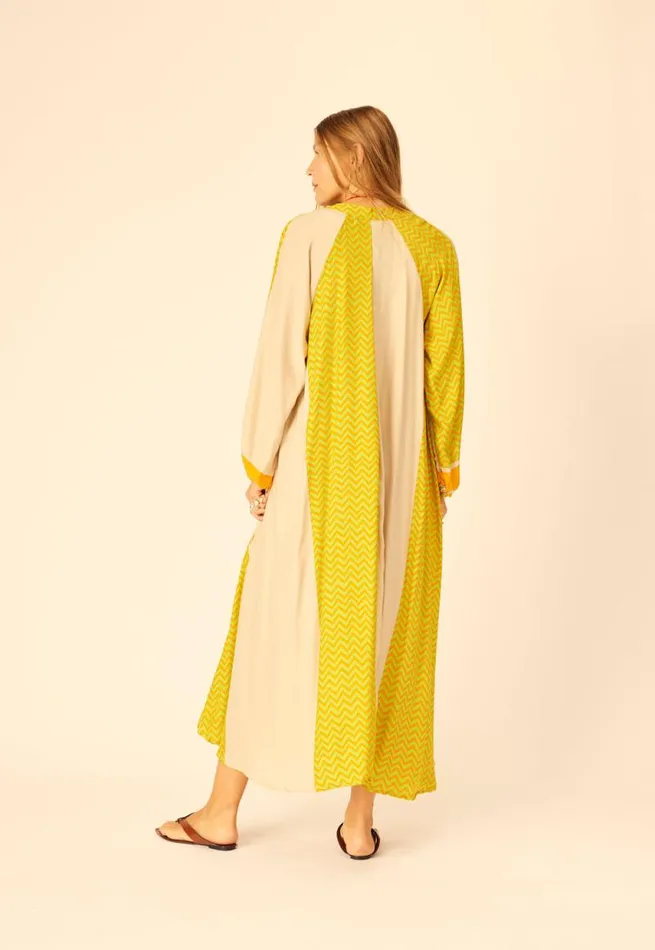 Women Natalie Martin Dresses Fiore Maxi Block Zigzag Tangerine