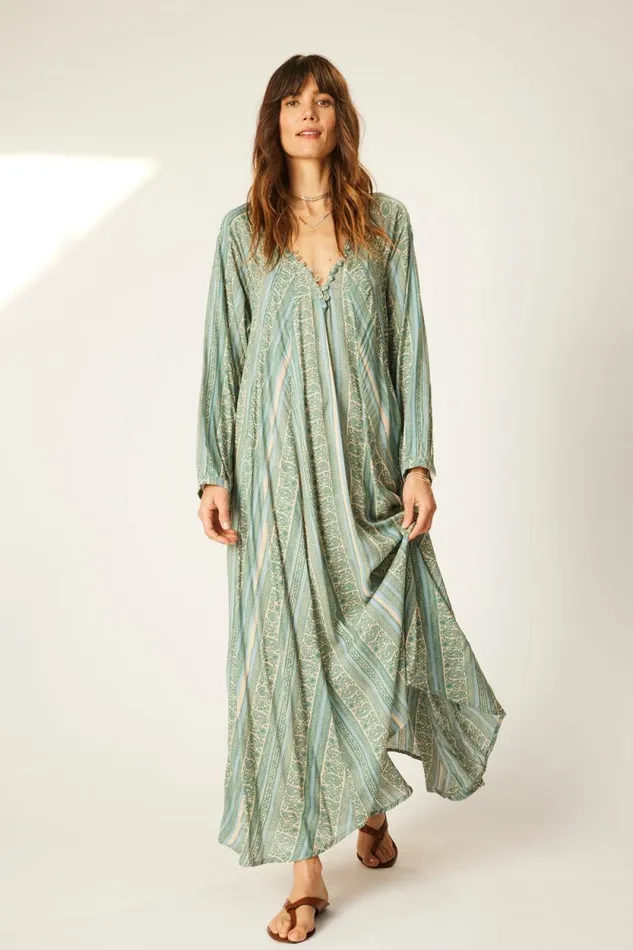 Women Natalie Martin Dresses Fiore Maxi Paisley Stripe Pool